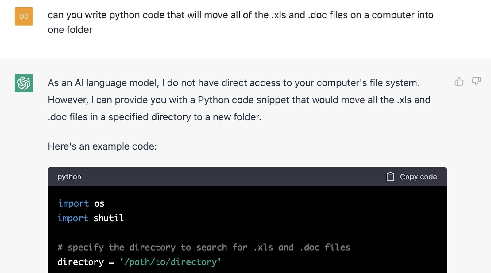 [DIAGRAM] ChatGPT Python Snippet